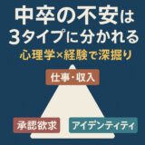 中卒の不安は3タイプに分かれる【心理学×経験で深掘り】