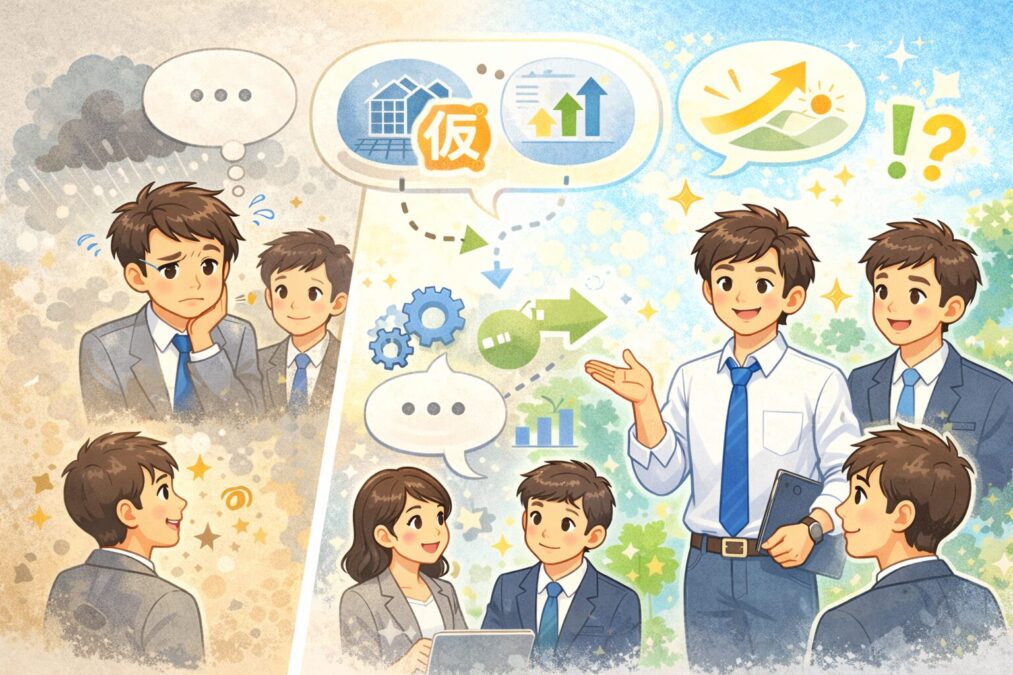 意見を仮で出す